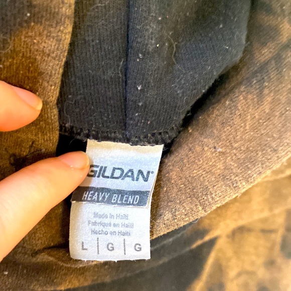 GILDAN Saint / Sinner Brown & Black Winged Hoodie - Large - Picture 2 of 3